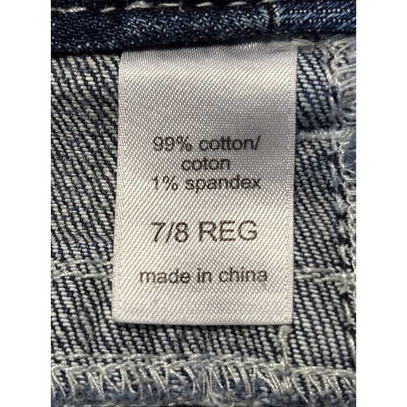 Maurices Premium Denim Shorts Womens 7/8 Bling Flap Pockets Dark Wash Stitching - Picture 10 of 10